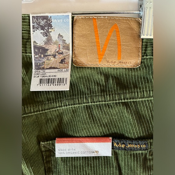 NWT NUDIE JEANS GRIM TIM CORD LAWN Green Cord Trousers Pant Organic Cotton 30x30 - Picture 8 of 9